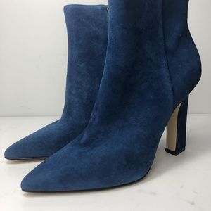 Marc Fisher Blue Suede Heeled Boots